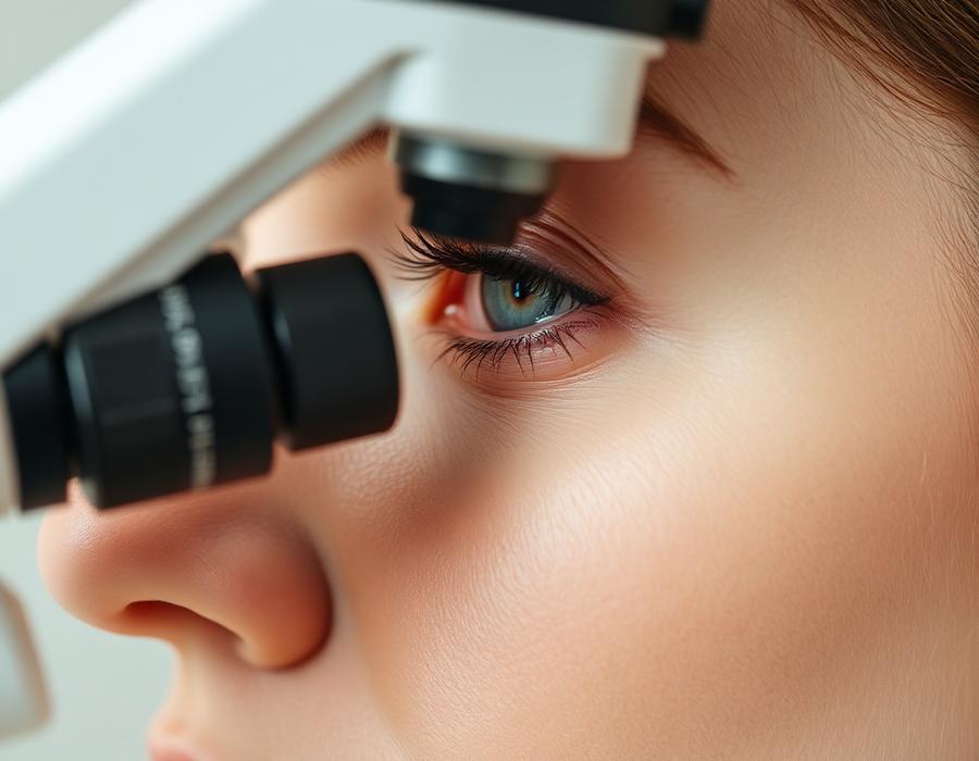 Dermatoscopio examinando la piel en consulta dermatológica
