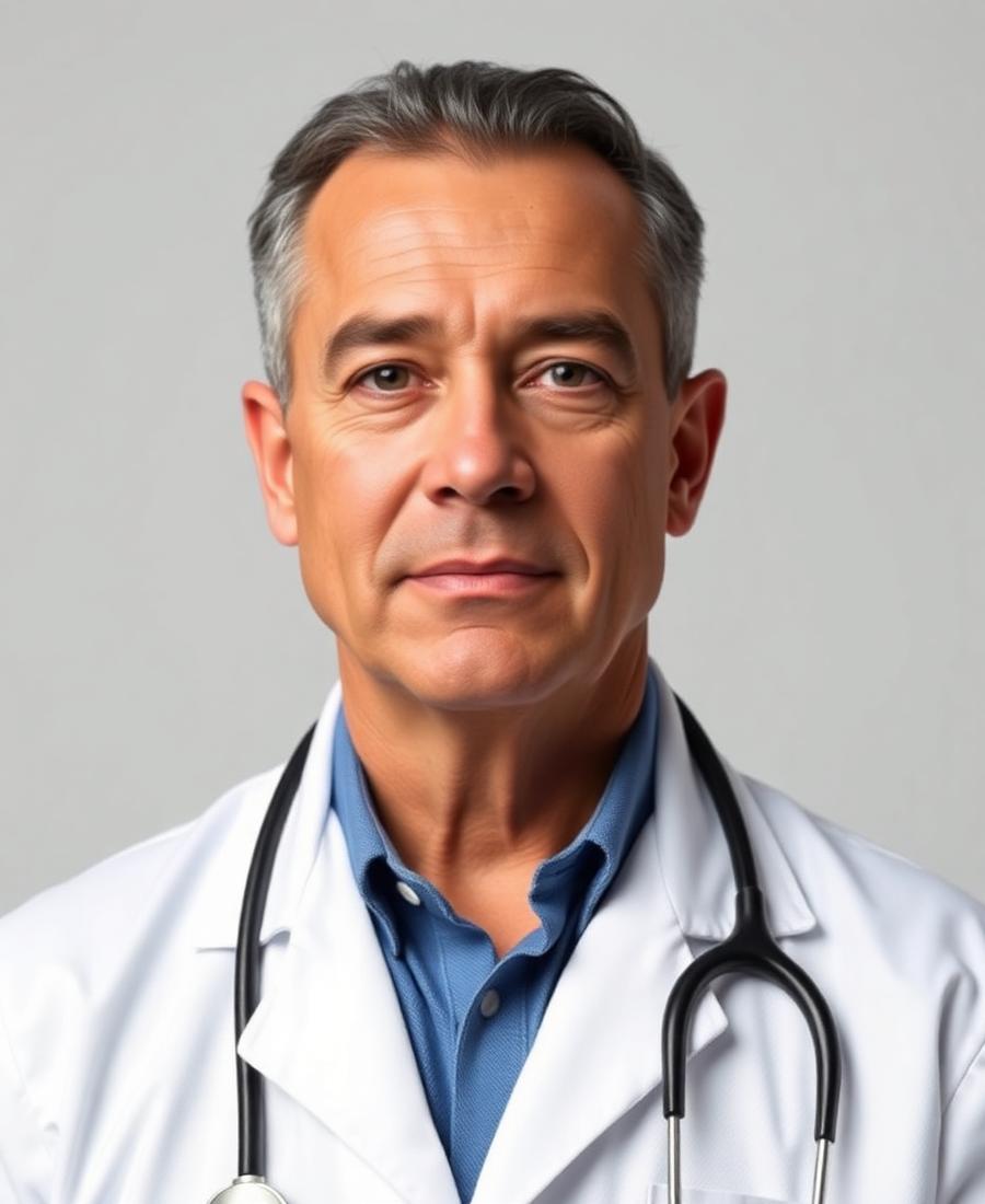 Retrato del Dr. Héctor Guillermo Leal Silva, cirujano dermatólogo